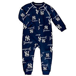 MLB New York Yankees Long Sleeve Raglan Zip-Up Coverall in Navy