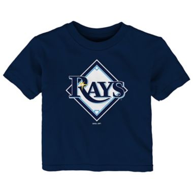 MLB Size 24M Tampa Bay Rays Primary Logo Short Sleeve T-Shirt in Navy. View a larger version of this product image.