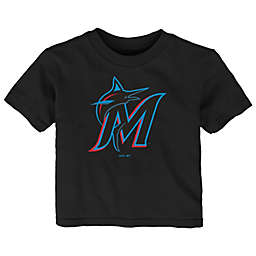 MLB Miami Marlins Primary Logo Short Sleeve Tee in Black