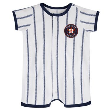 MLB Size 0-3M Houston Astros Power Hitter Short Sleeve Coverall in Navy. View a larger version of this product image.