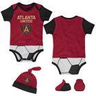 Alternate image 0 for MLS Newborn Atlanta United FC 3-Piece Lil Kicker Short Sleeve Bodysuit, Hat, and Sock Set