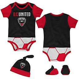 MLS Newborn DC United 3-Piece Lil Kicker Short Sleeve Bodysuit, Hat, and Sock Set