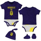 Alternate image 0 for MLS Size 12-24M 3-Piece Nashville SC Lil Kicker Bodysuit, Hat, and Booties Set in Navy