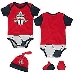 MLS Newborn Toronto FC 3-Piece Lil' Kicker Short Sleeve Bodysuit, Hat, and Sock Set