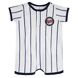 MLB Size 6-9M Minnesota Twins Power Hitter Short Sleeve Coverall in Navy
