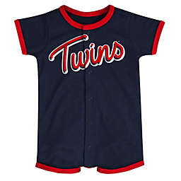 MLB Size 3-6M Minnesota Twins Power Hitter Short Sleeve Coverall in Navy