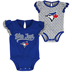 MLB Size 0-3M 2-Pack Toronto Blue Jays Scream & Shout Short Sleeve Bodysuits in Royal