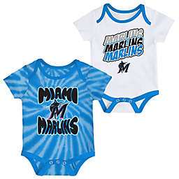 MLB Size 0-3M 2-Pack Miami Marlins Monterey Bodysuits