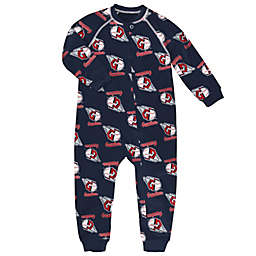 MLB Size 2T Cleveland Guardians Long Sleeve Raglan Zip-Up Coverall in Navy