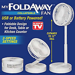 Bell + Howell My Foldaway Collapsible Fan  in White