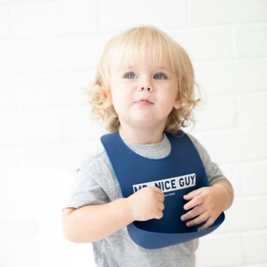 Bella Tunno&trade; 2-Piece Nice Guy/Dude Wonder Bib Set in Navy/Turquoise. View a larger version of this product image.