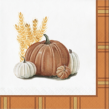 Bee &amp; Willow&trade; 36-Count Thankful Pumpkin Fall Lunch Napkins. View a larger version of this product image.