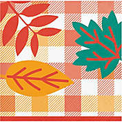 H for Happy&trade; 36-Count Fall Leaves and Gingham Beverage Napkins
