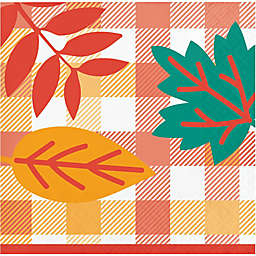 H for Happy™ 36-Count Fall Leaves and Gingham Beverage Napkins