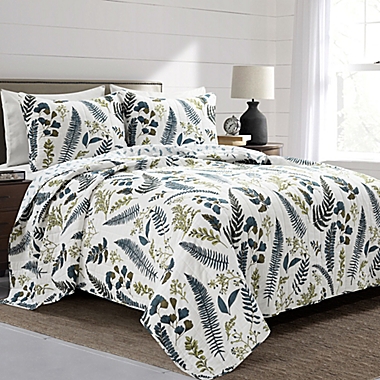Lush Decor Devonia 3-Piece Reversible King Quilt Set in White. View a larger version of this product image.