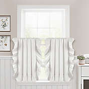 Lush Decor Linen Ruffle Kitchen Window Curtain Tier Pair