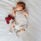 Alternate image 4 for goumi Size 0-3M 2-Piece Organic Cotton Mitts and Booties Set in Grey/Navy