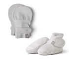 Alternate image 0 for goumi Size 0-3M 2-Piece Organic Cotton Mitts and Booties Set in Grey/Navy