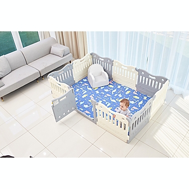 BABY CARE&trade; Funzone Baby Play Pen in Grey. View a larger version of this product image.