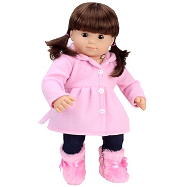 Sophia&#39;s by Teamson Kids 3-Piece Fleece Coat Doll Clothing Set in Pink. View a larger version of this product image.