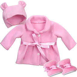 Sophia's by Teamson Kids 3-Piece Fleece Coat Doll Clothing Set in Pink