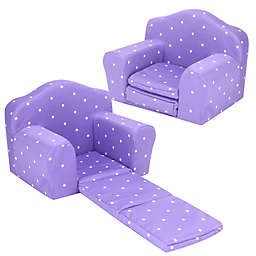 Sophia's by Teamson Kids Polka Dot Doll Chair/Bed in Purple