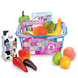 Sophia's by Teamson Kids 14-Piece Doll Grocery Basket and Food Playset in Teal