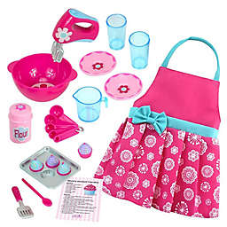 Sophia's by Teamson Kids 18-Piece Doll Baking Accessories and Apron Playset in Pink/Blue