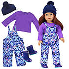Alternate image 3 for Sophia&#39;s by Teamson Kids 4-Piece Ikat Snow Overalls Doll Clothing Set in Blue/Purple