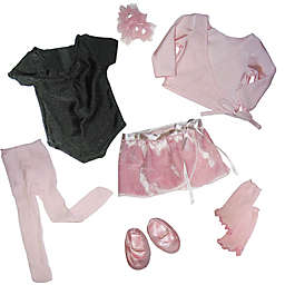 Sophia's by Teamson Kids 7-Piece Ballet Doll Clothing Set in Pink/Black