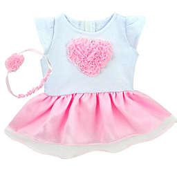 Sophia's by Teamson Kids 2-Piece Doll Heart Tank Dress and Headband in Pink