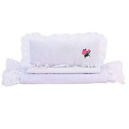 Sophia's by Teamson Kids 3-Piece Doll Eyelet Bedding Set in White