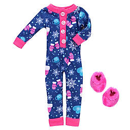 Sophia's by Teamson Kids 2-Piece Winter Print Doll Pajama Outfit in Teal