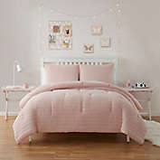 Tahari Home Glitter Seersucker 3-Piece Full/Queen Comforter Set in Pink