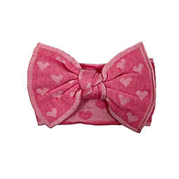 NYGB™ Heart Print Reversible Bow Headband in Pink