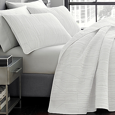 City Scene&reg; Tally Full/Queen Quilt Set in White. View a larger version of this product image.