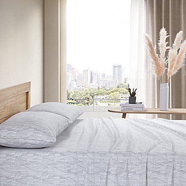 City Scene&reg; Tally Cotton Percale Sheet Set. View a larger version of this product image.