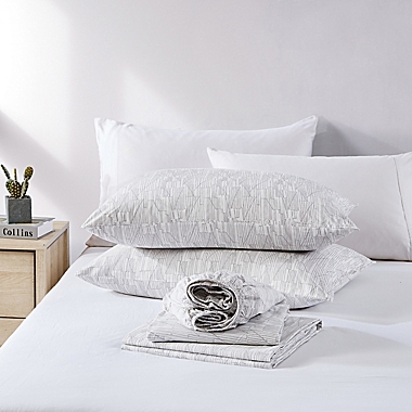 City Scene&reg; Tally Cotton Percale Sheet Set. View a larger version of this product image.