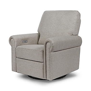 Million Dollar Baby Classic&reg; Linden Power Glider Recliner in Performance Gray. View a larger version of this product image.