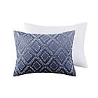 Alternate image 4 for Intelligent Design Ava 4-Piece Ombre Printed Clipped Jacquard Full/Queen Comforter Set in Navy