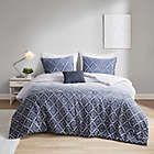 Alternate image 0 for Intelligent Design Ava 4-Piece Ombre Printed Clipped Jacquard Full/Queen Comforter Set in Navy