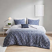 Intelligent Design Ava Ombre Printed Clipped Jacquard Bedding Collection
