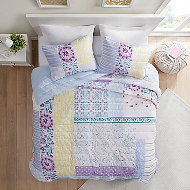 Intelligent Design Emmaline 2-Piece Reversible Twin/Twin XL Coverlet Set in Blue/Purple. View a larger version of this product image.