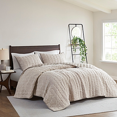 INK+IVY II Tulay Cotton Gauze 3-Piece King/California King Coverlet Set in Taupe. View a larger version of this product image.