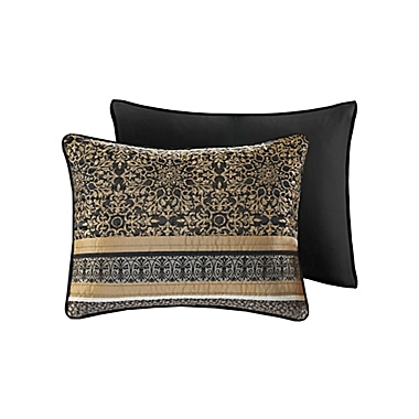 Madison Park&reg; Paige 3-Piece Reversible Full/Queen Coverlet Set in Black/Gold. View a larger version of this product image.