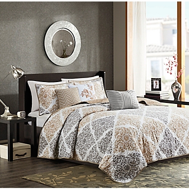 Madison Park&reg; Claire 6-Piece Reversible Full/Queen Coverlet Set in Neutral. View a larger version of this product image.
