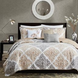 Madison Park® Claire 6-Piece Reversible Full/Queen Coverlet Set in Neutral