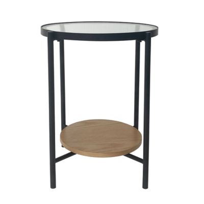 Studio 3B&trade; Glass Top Accent Table in Black/Natural