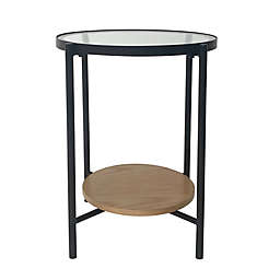 Studio 3B™ Glass Top Accent Table in Black/Natural
