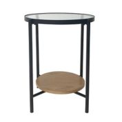 Studio 3B&trade; Glass Top Accent Table in Black/Natural